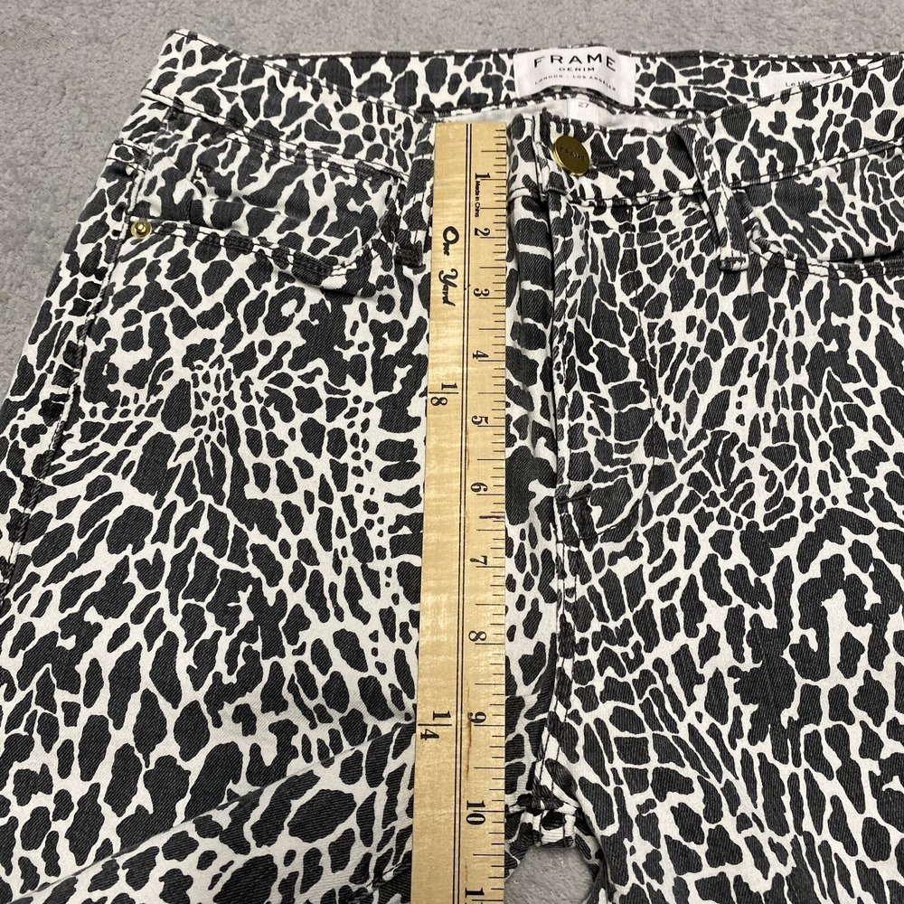 Frame‎ Denim Jeans Womens 27 Animal Print Le High Skinny Denim Fade 28" Inseam - Picture 3 of 8